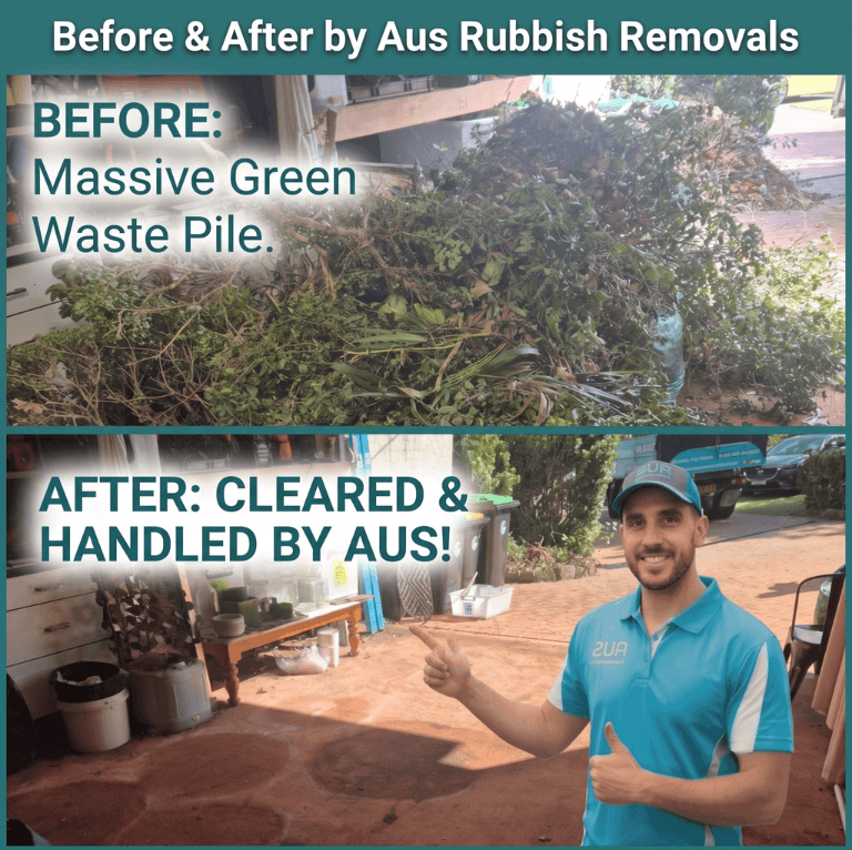 Garden waste before and after